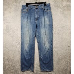 Nautica Jeans Mens 33Wx32L Blue Relaxed Fit Denim Distressed NS83 J-Class *